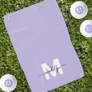 Lila Anfangsname Monogramm Golfhandtuch