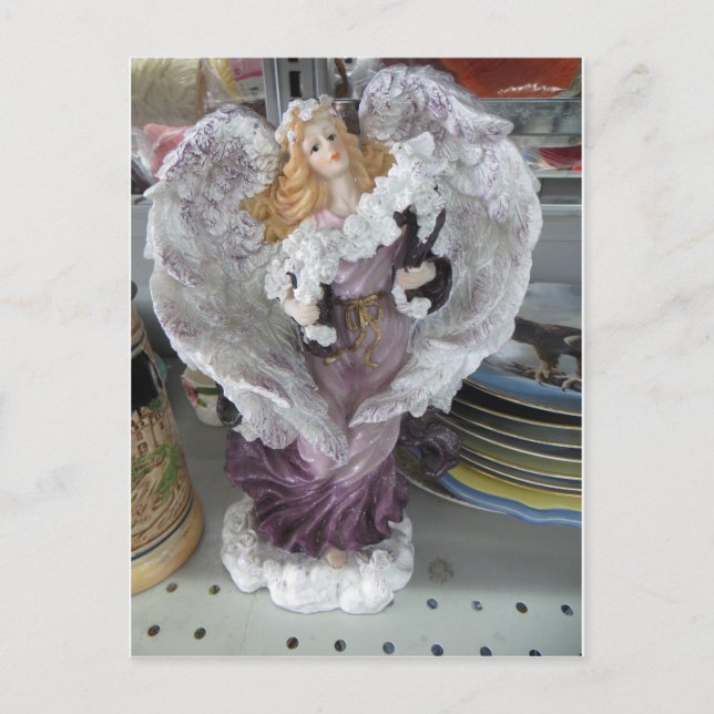 Lila Angel Postkarte (Vorderseite)