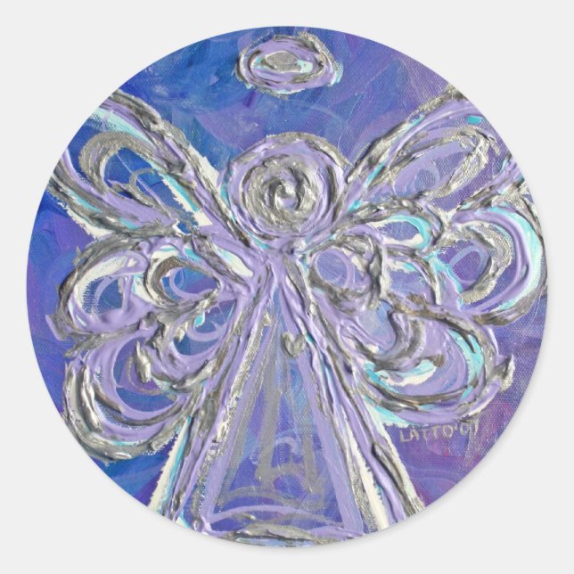 Lila Angel Wings Stickers (Vorderseite)