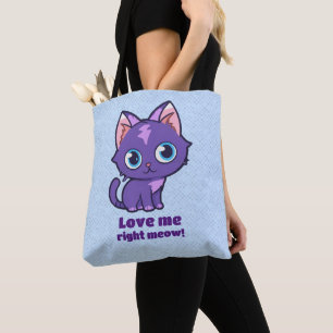 Lila Anime Cat Vector Art Blue