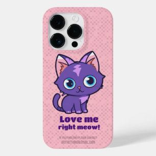 Lila Anime Cat Vector Art Pink Case-Mate iPhone 14 Pro Hülle