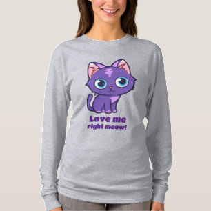 Lila Anime Cat Vector Art T-Shirt