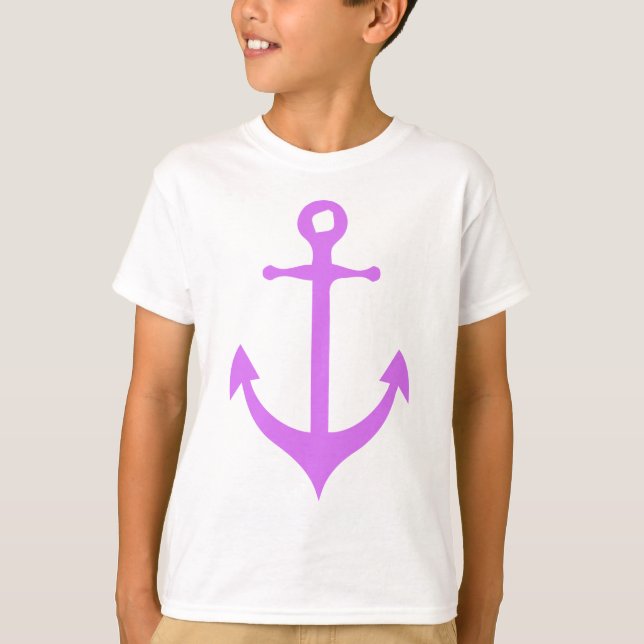 Lila Ankerkunst T-Shirt (Vorderseite)