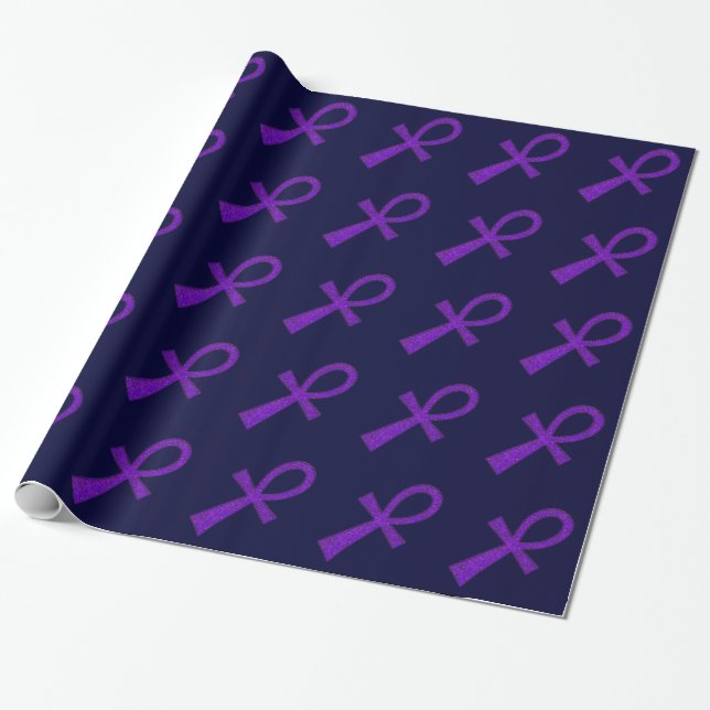 Lila Ankh Wrapping Paper Geschenkpapier (Ungerollt)