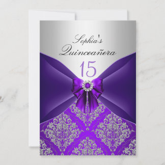 Lila Ankündigungen von Damask & Bow Quinceanera