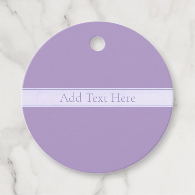 Lila, anpassbarer eleganter Leichtlavender Geschenkanhänger (Vorderseite)