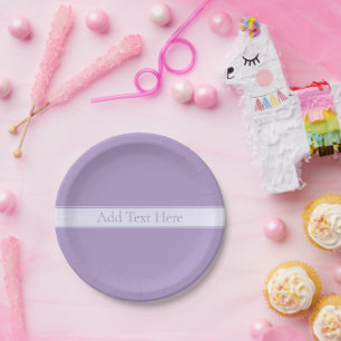 Lila, anpassbarer eleganter Leichtlavender Pappteller