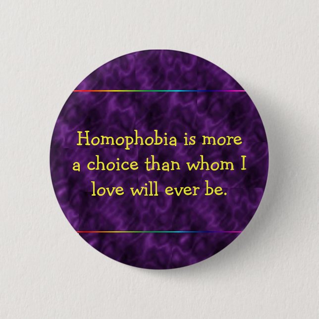 Lila Anti-homophobe Knopf Button (Vorderseite)