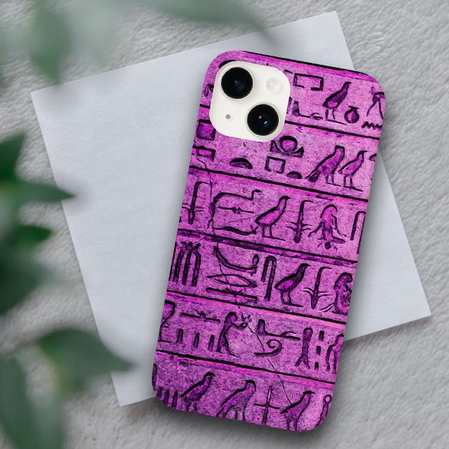 Lila antike ägyptische Hieroglyphen iPhone 14 Fall Case-Mate iPhone Hülle (Von Creator hochgeladen)