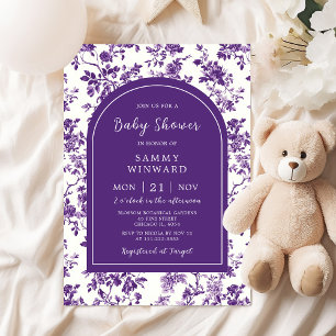 Lila Antike Chinoiserie-Baby-Party Einladung