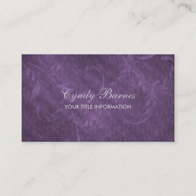 Lila antike Weinbaukarte Visitenkarte (Vorderseite)