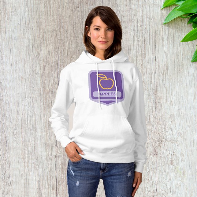Lila Apple Abzeichen Design Fruit Lover Hoodie (Von Creator hochgeladen)