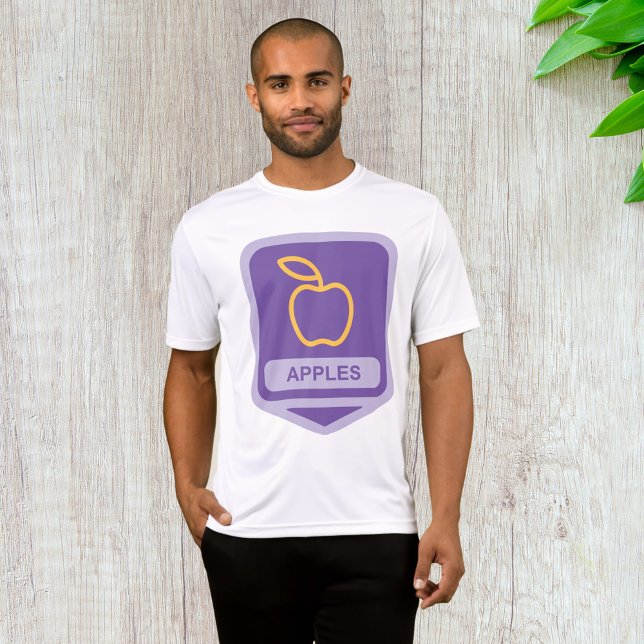 Lila Apple Abzeichen Design Fruit Lover T-Shirt (Von Creator hochgeladen)