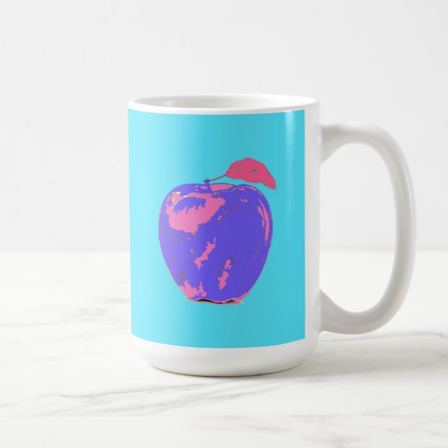 Lila Apple Pop Art Kaffeetasse (Rechts)