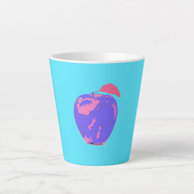 Lila Apple Pop Art Milchtasse (Vorderseite)