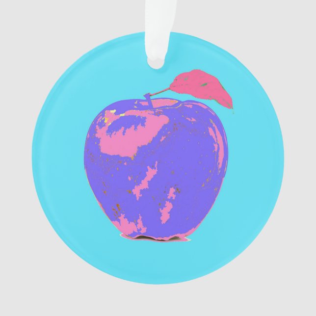 Lila Apple Pop Art Ornament (Vorderseite)