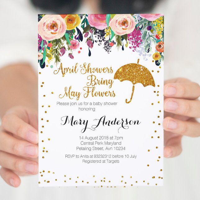 Lila April Duschen Kinderdusche Einladung (Von Creator hochgeladen)