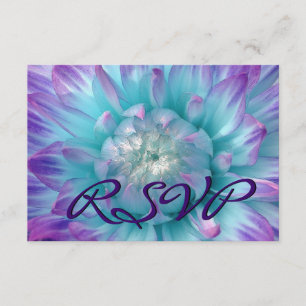 LILA AQUA BLUE Dahlia UAWG Wedding Response RSVP Karte
