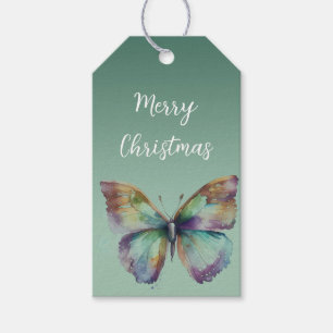 Lila Aqua Blue Mint Butterfliegen Geschenkanhänger