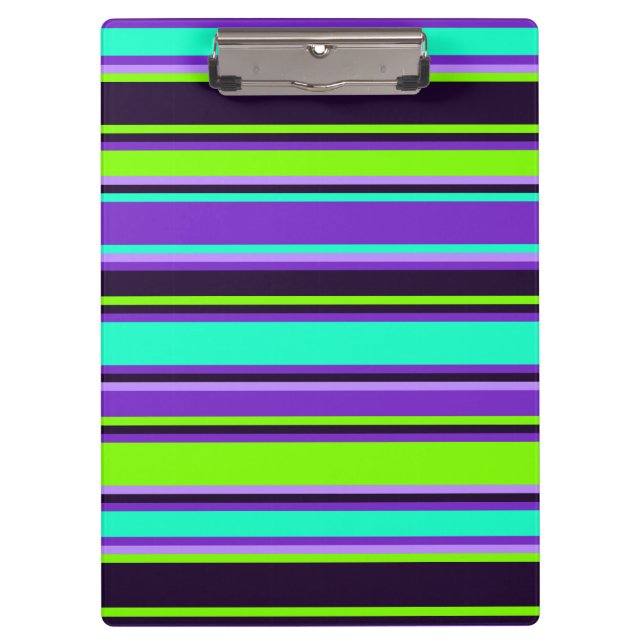 Lila, Aqua & Chartreuse Clipboard Klemmbrett (Vorderseite)