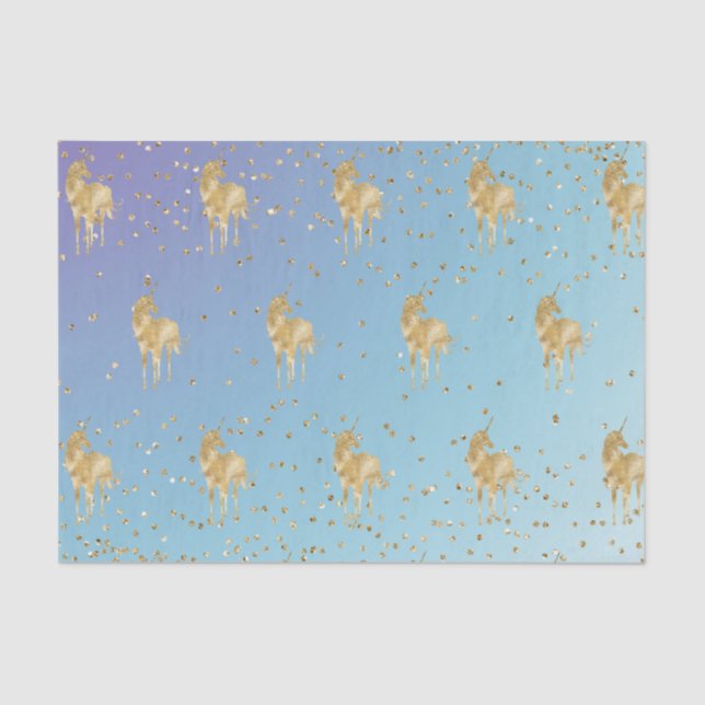 Lila Aqua Gold Sparkle Seidenpapier (Vorderseite)