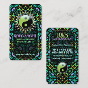 Lila Aqua Green Yin Yang Business Cards Visitenkarte