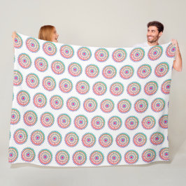 Lila Aqua Mandala Boho Benutzerdefinierter Hinterg Fleecedecke