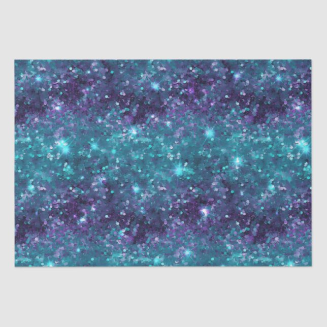 Lila Aqua Mermaid Sparkle Seidenpapier (Vorderseite)