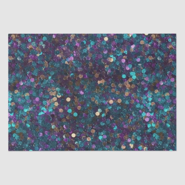 Lila Aqua Mermaid Sparkle Seidenpapier (Vorderseite)