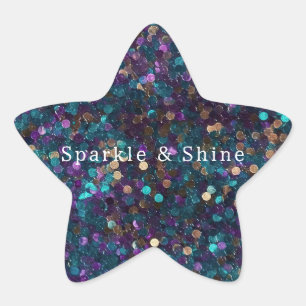 Lila Aqua Mermaid Sparkle Stern-Aufkleber