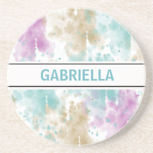 Lila Aqua Mint Rosa Creme Abstract Getränkeuntersetzer