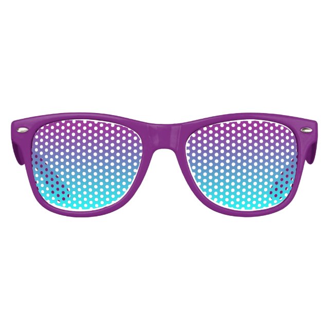 Lila Aqua Ombre Partybrille (Vorderseite)