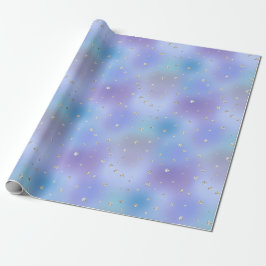 Lila Aqua Silver Sparkle Confetti Geschenkpapier