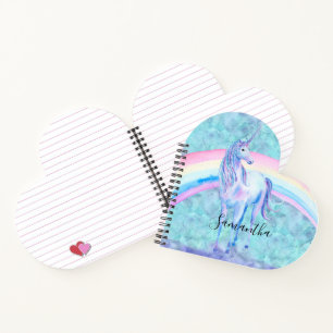 Lila Aqua Unicorn Notizbuch