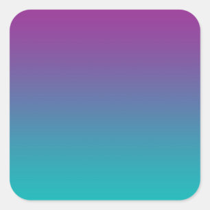 Lila & Aquamarin Ombre Quadratischer Aufkleber