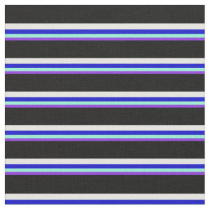 Lila, Aquamarine, Blau, Minzcreme und Schwarz Stoff