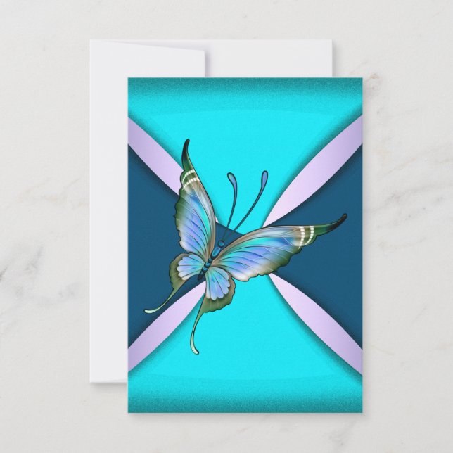 Lila Aquamarine Butterfly-UAWG Save the Date (Vorderseite)
