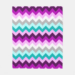 Lila Aquamarine Chevronen Mittlere Fleece Blanket