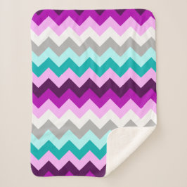 Lila Aquamarine Chevrons Kleine Sherpa Blanket Sherpadecke