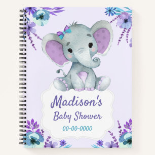 Lila Aquamarine Elephant Hues Book Baby Dusche Rus Notizbuch