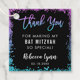 Lila Aquamarine Imitate Glitzer Bat Mitzvah Geschenkanhänger