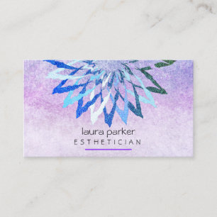 Lila Aquamarine Lotus Blume Beautician Kosmetologe Visitenkarte