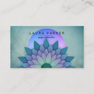 Lila Aquamarine Medizin Holistic Lotus Blume Yoga Visitenkarte