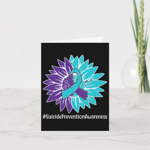 Lila Aquamarine Sonnenblumen-Band-Suizidprävention Karte