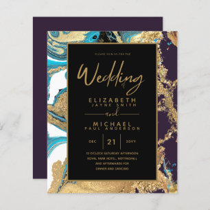 Lila Aquamarine und Gold Agate Budget Hochzeiten E