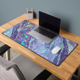 Lila Aquamariner Glitzer Holographic Opal Marmor N Schreibtischunterlage