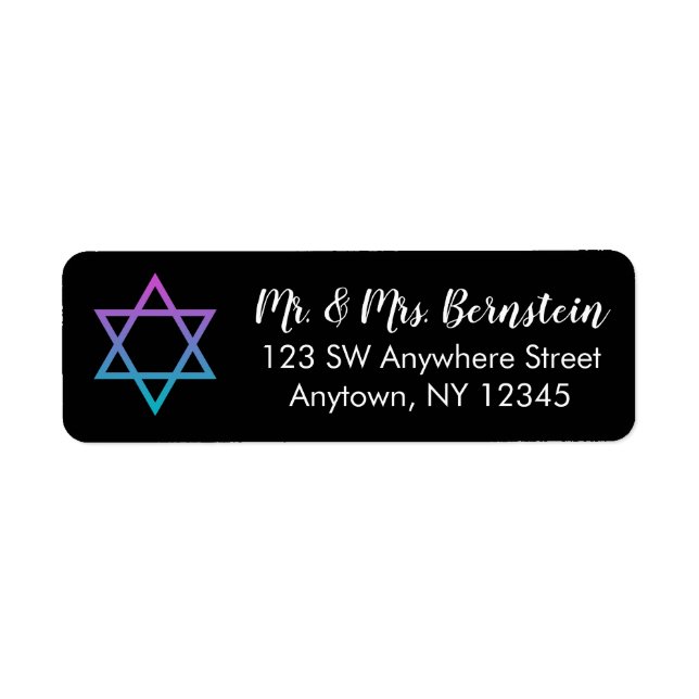 Lila Aquamariner Star von David Rücksendeadresse (Vorne)