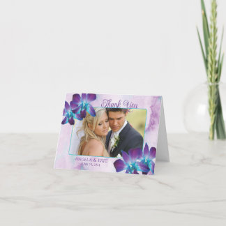 Lila Aquamarines Blue Dendrobium Orchid Wedding Fo Dankeskarte