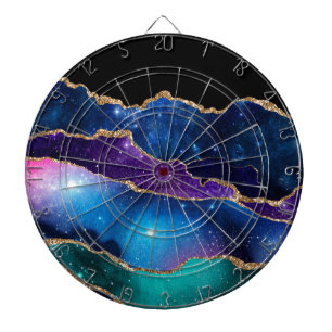 Lila Aquamarines Gold Glitzer Marmorablage Dartscheibe