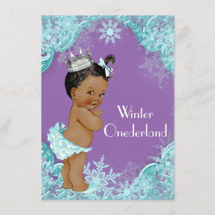 Lila aquamarines Winter Onederland Einladung